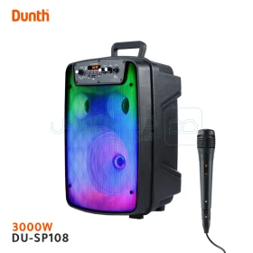 Ampli haut parleur portable 3000W à batterie rechargable avec microphone DUNTH DU-SP108+